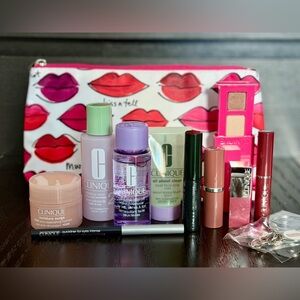 Clinique Lipstick and Skincare Collection with Pink and Red Hues